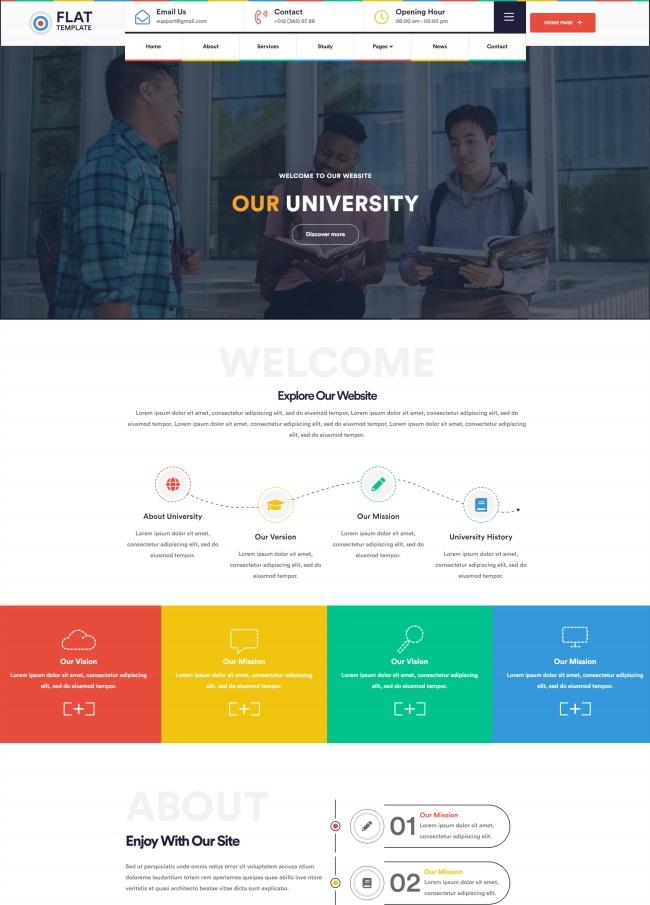 大学教育服务机构宣传网站模板_珊瑚贝