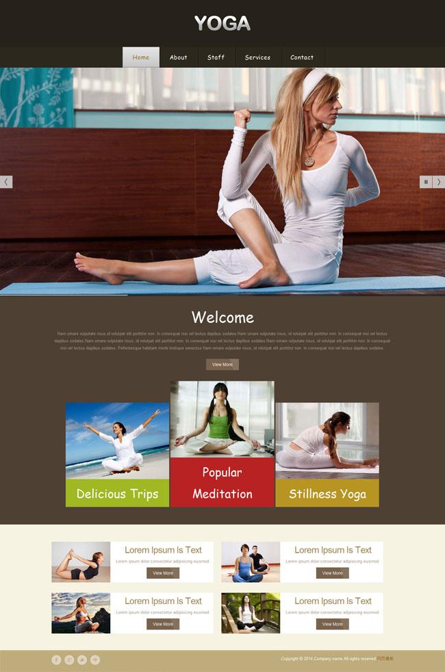 瑜伽健身会馆网站模板_珊瑚贝